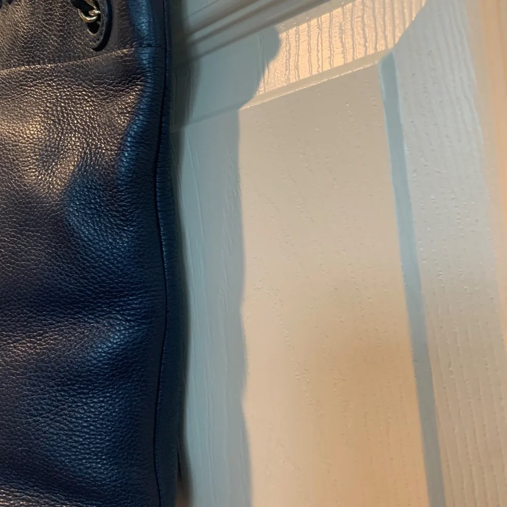 Tory Burch Navy Blue Leather Shoulder Handbag